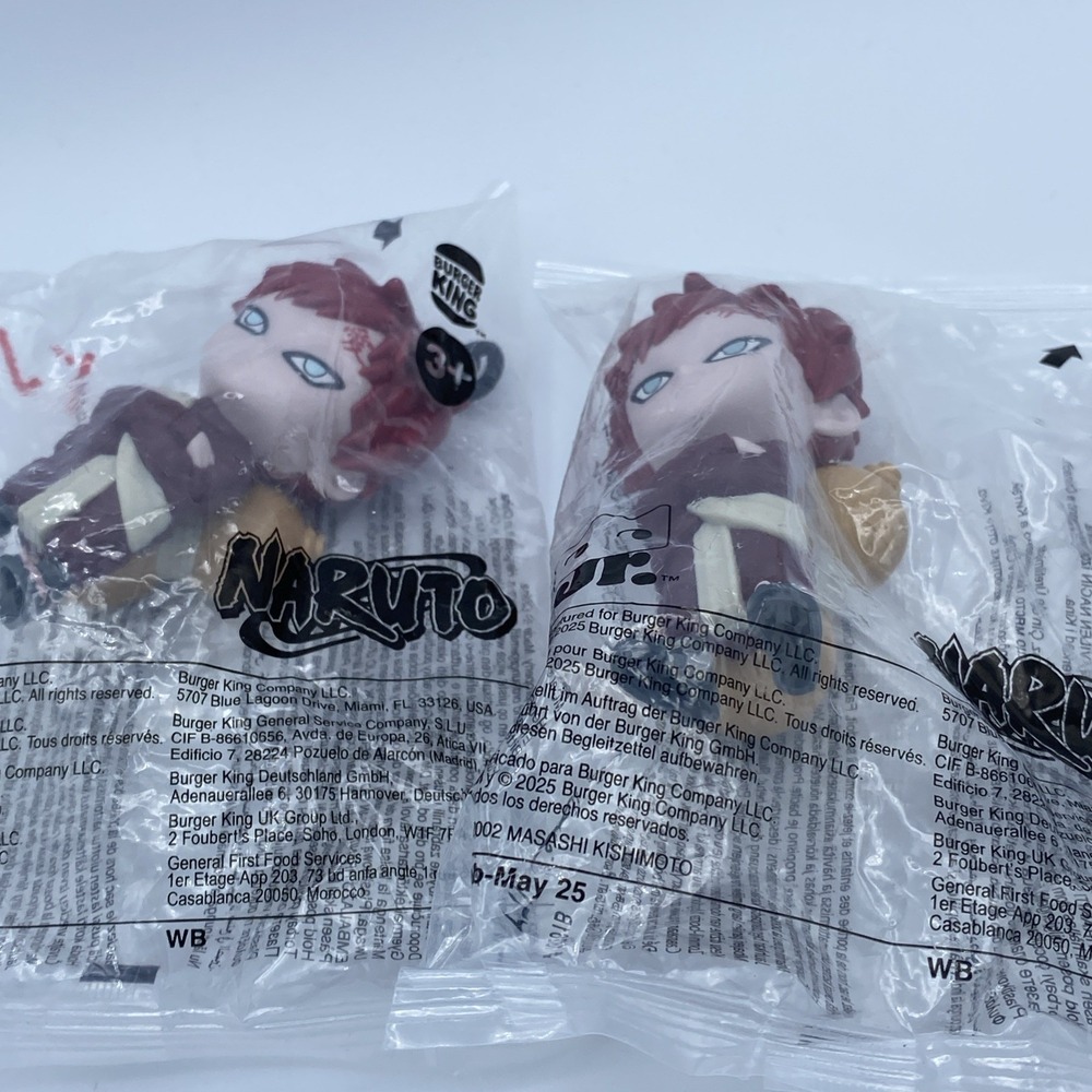2025 Burger King Naruto Figures # 6 GAARA Toy Figure Collectable X 2